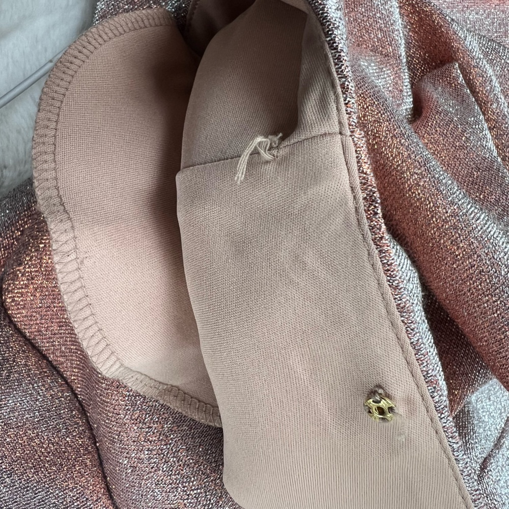 NWT: Express Sparkly Metallic Rose Gold Dress - Picture 9 of 12